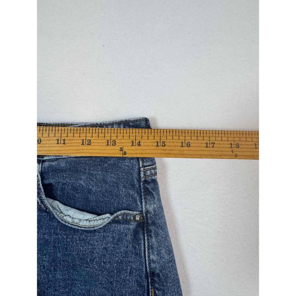 High Rise Mom Shorts Denim Jean Shorts Womens 8 29R Blue Cuffed Highest Rise - Picture 8 of 8